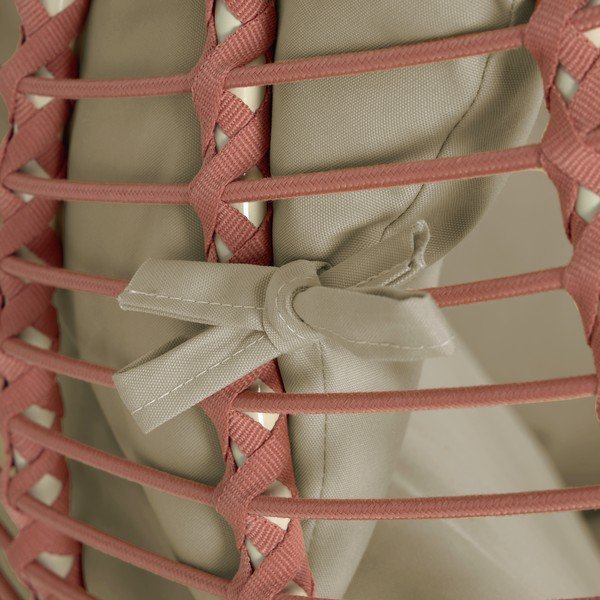 Závesné záhradné kreslo s výpletom v terakotovej farbe so stojanom Kave Home Elianis-image-4