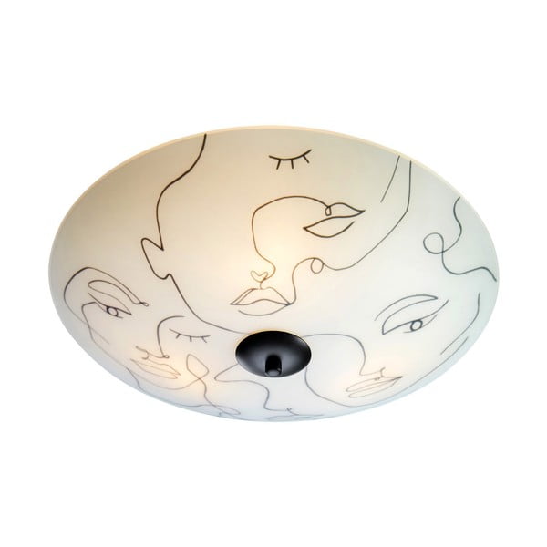 Biele stropné svietidlo so skleneným tienidlom 43x43 cm Messy Family - Markslöjd