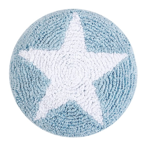 Modrý bavlnený vankúš Happy Decor Kids Star, ⌀ 30 cm