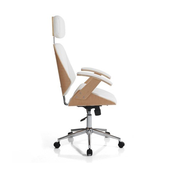 Biela kancelárska stolička z imitácie kože Visby – Tomasucci-image-3