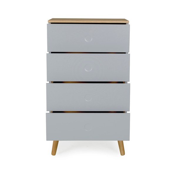 Sivá skrinka s detailmi v dekore dubového dreva Tenzo Dot, šírka 55 cm-image-2