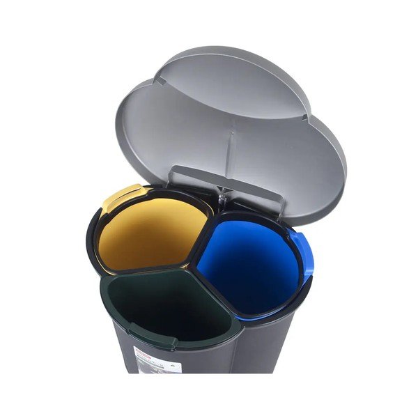 Plastový odpadkový kôš na triedený odpad/pedálový 17+17+6 l Trio - Curver-image-4