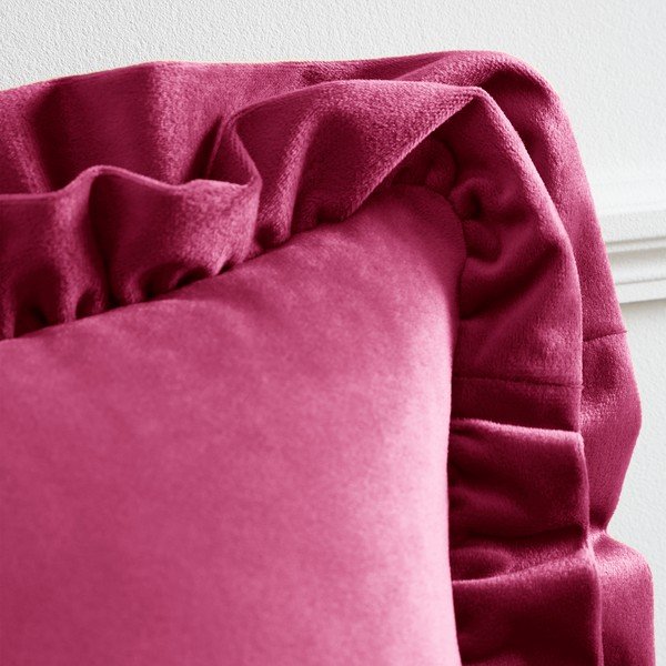 Zamatový dekoračný vankúš 43x43 cm Velvet Double Frill – Catherine Lansfield-image-1