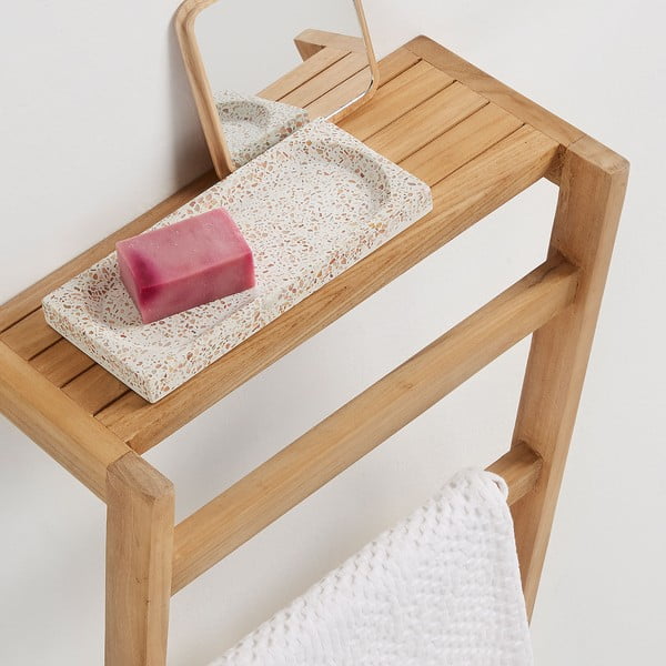 Nástenný vešiak na uteráky z teakového dreva Kave Home Sunday-image-1