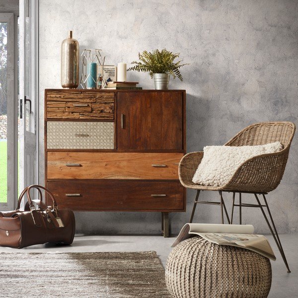 Hnedo-biely sedací puf Kave Home Shore-image-4