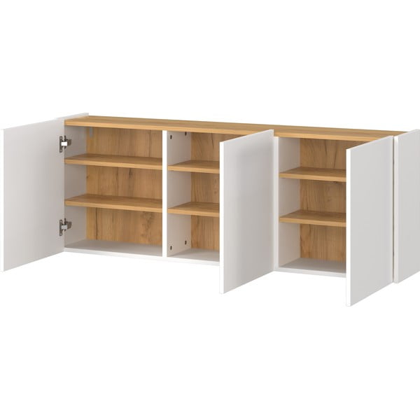 Biela závesná skrinka v dekore duba 138x52x25 cm Libbiano – Germania-image-3