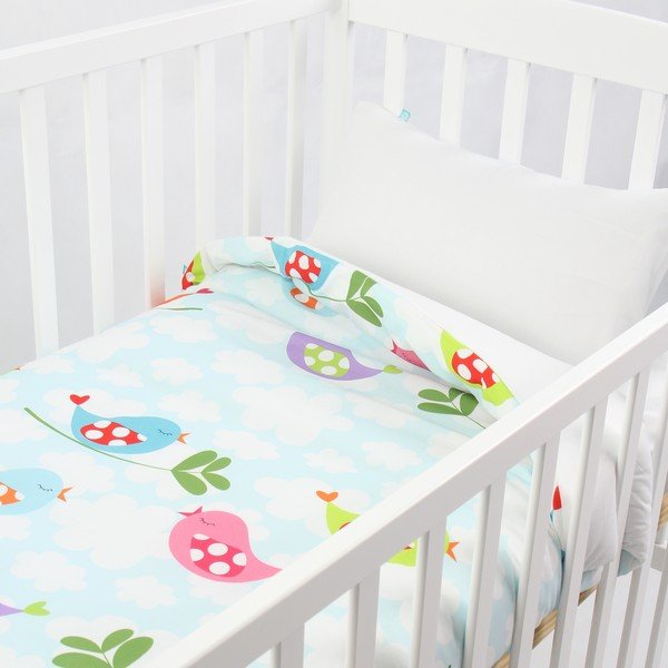 Detské bavlnené obliečky na paplón a vankúš Mr. Fox Little Birds, 100 × 120 cm-image-1