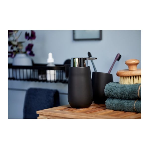 Čierny keramický dávkovač mydla Wenko Badi-image-3