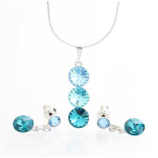 Set náhrdelníka a náušníc Laura Bruni Three Blue