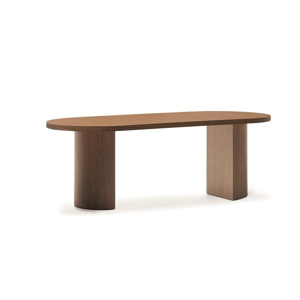 Okrúhly jedálenský stôl s doskou v dekore orechového dreva 100x200 cm Nealy – Kave Home