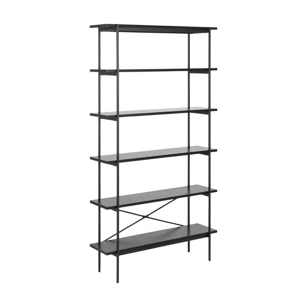 Čierny regál v dekore jaseňa 94x172 cm Angus – Actona-image-2