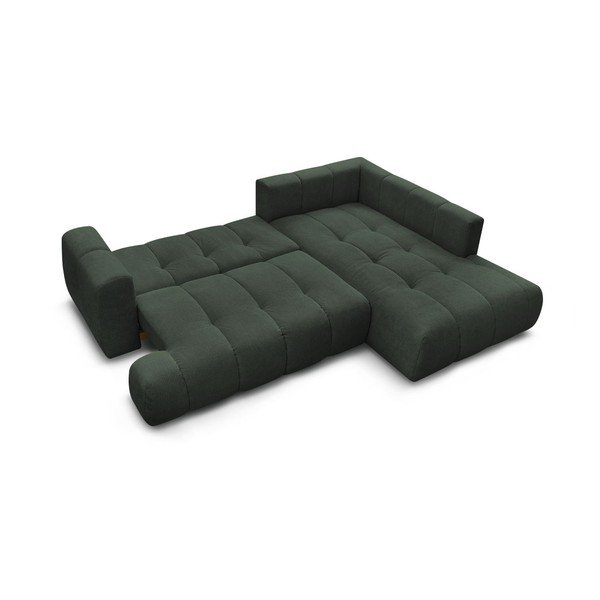 Zelená rozkladacia/s úložným priestorom rohová pohovka (pravý roh/do L) Fuji – Bobochic Paris-image-4