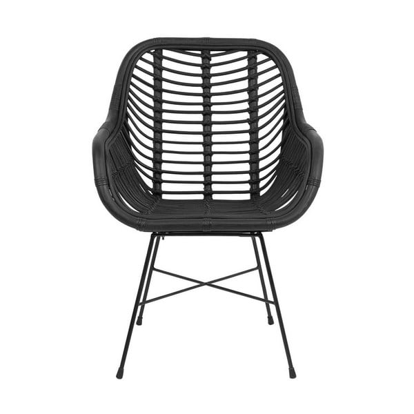 Čierna ratanová stolička Monobeli Laila
