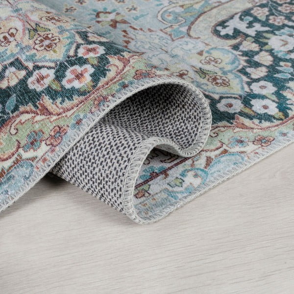 Tyrkysový prateľný koberec 80x150 cm FOLD Colby - Flair Rugs-image-1