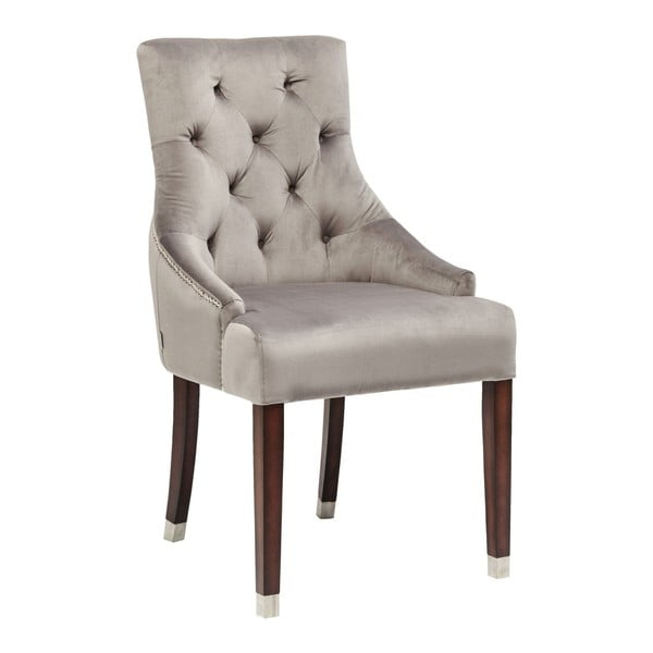 Sivá stolička s opierkami Kare Design Prince Velvet