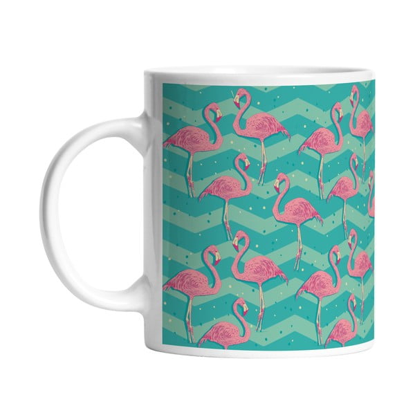 Keramický hrnček Flamingo Birds, 330 ml