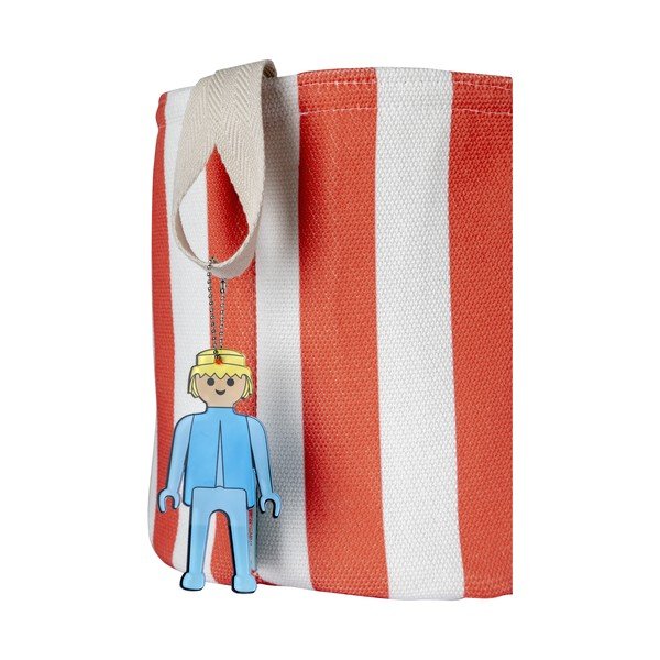 Červený látkový detský kôš na hračky ø 30x28 cm Stripes – Playmobil-image-3