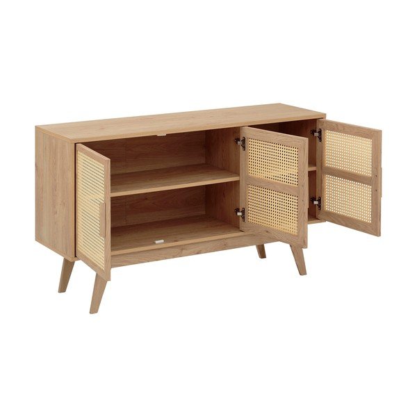 Nízka komoda v dekore duba v prírodnej farbe 128x75 cm Bridget – Støraa-image-3