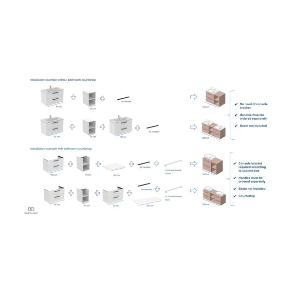 Antracitová doska pod umývadlo 120x51 cm i.Life B – Ideal Standard-image-2