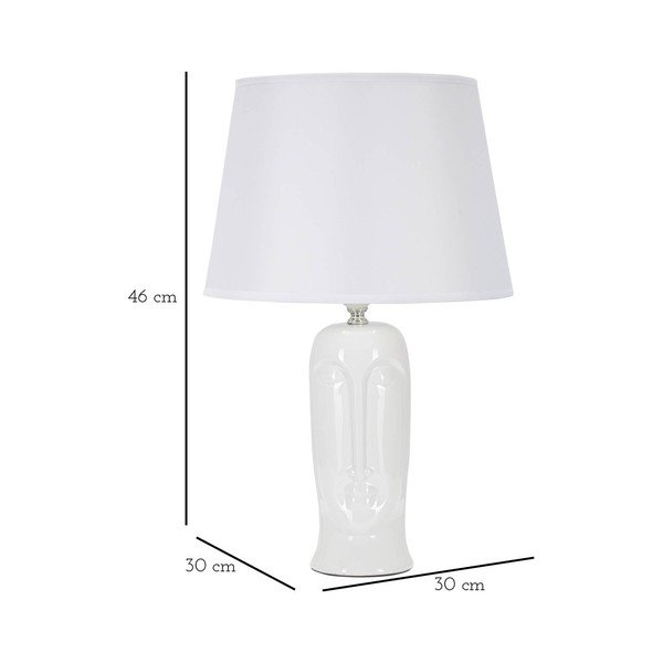 Biela keramická stolová lampa s textilným tienidlom (výška 46 cm) Statua – Mauro Ferretti-image-4