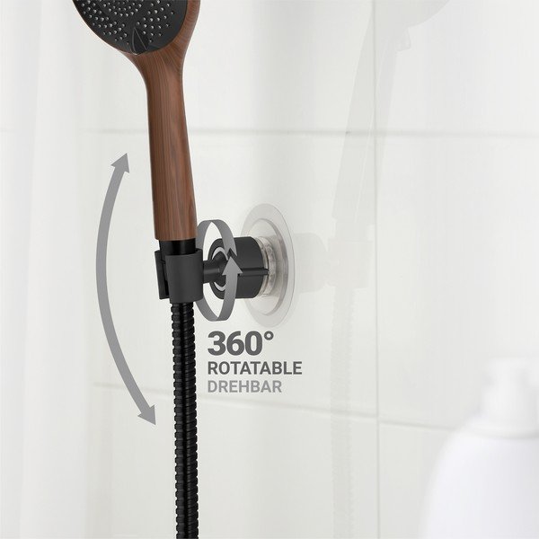 Čierny plastový držiak na sprchu bez vŕtania Libertà – Wenko-image-2