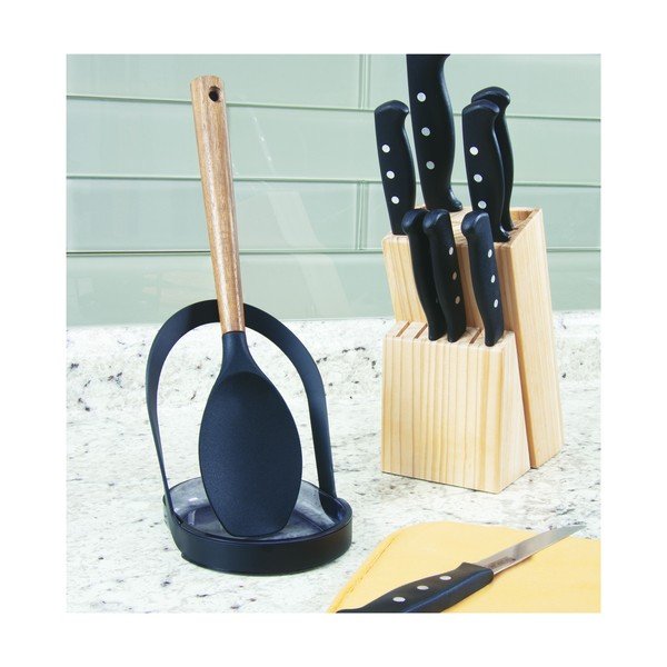 Čierny odkladací držiak kuchynských pomôcok iDesign Austin, 12 x 13 cm-image-1