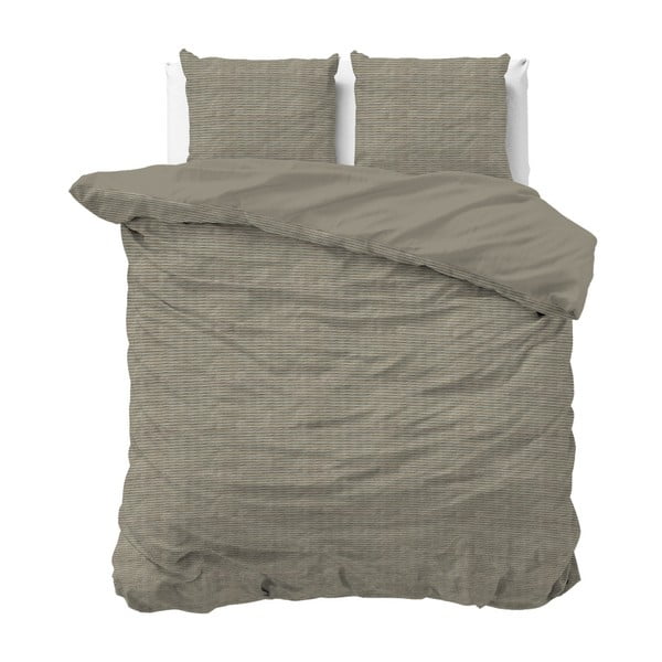 Hnedé obliečky z bavlny na dvojlôžko Sleeptime, 240 x 220 cm