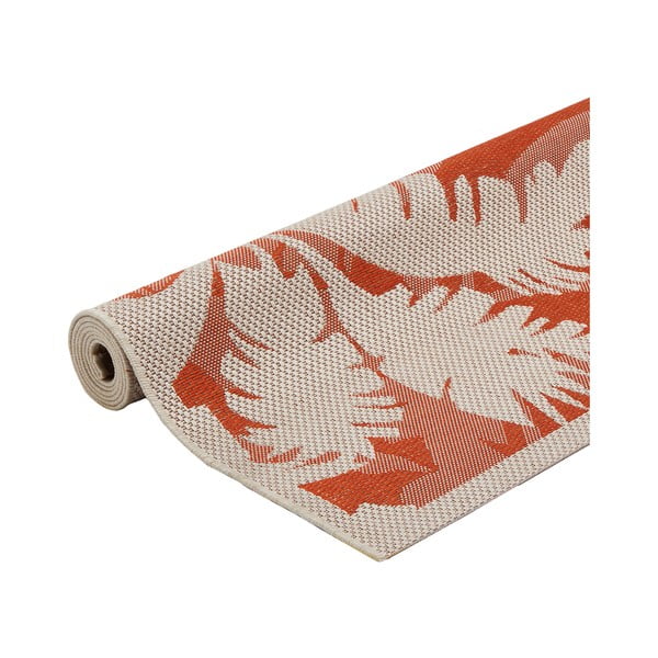 Oranžovo-béžový vonkajší koberec Floorita Palms Orange, 135 x 190 cm-image-2