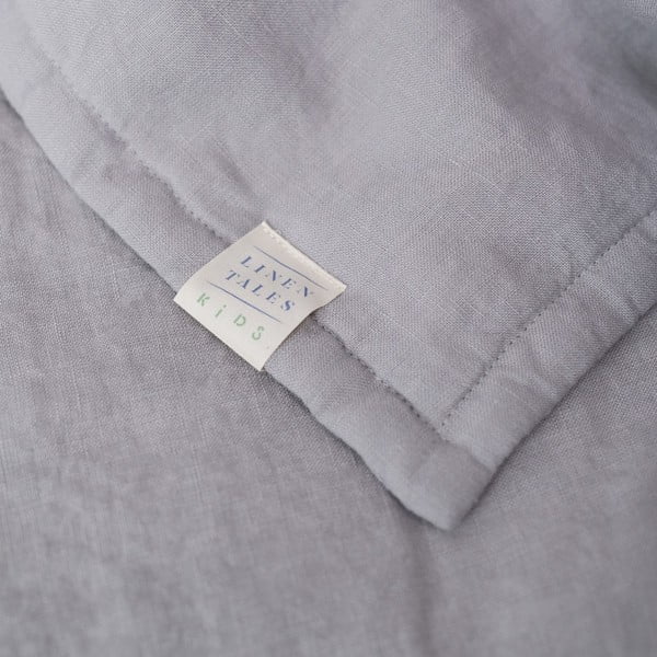 Sivá ľanová detská deka 140x200 cm - Linen Tales-image-1