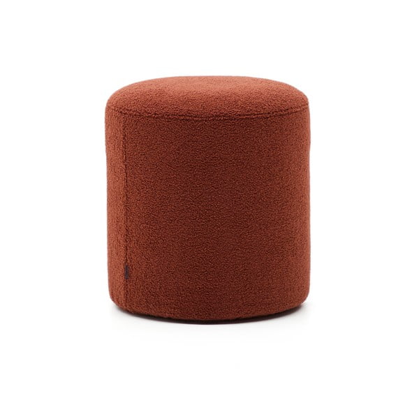Taburet v terakotovej farbe z textílie buklé Kaeli – Kave Home