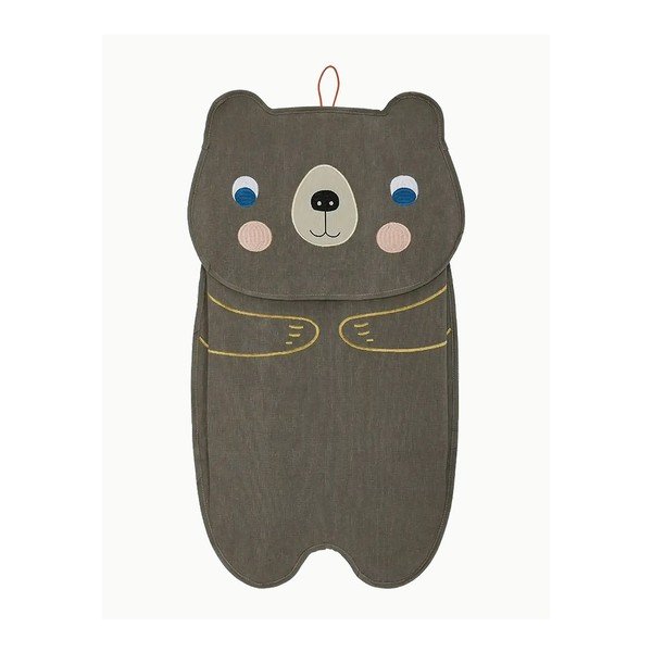 Hnedý látkový závesný organizér Darling Bear – OYOY Mini