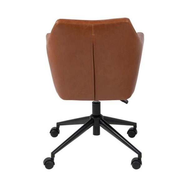 Hnedá kancelárska stolička na kolieskach z umelej kože Actona Nora-image-2