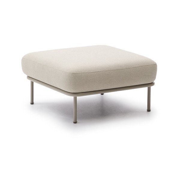 Béžová podnožka z textílie buklé Aurum – Kave Home-image-2