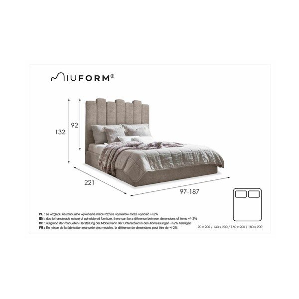 Tyrkysovomodrá čalúnená jednolôžková posteľ s úložným priestorom s roštom 90x200 cm Dreamy Aurora – Miuform-image-4