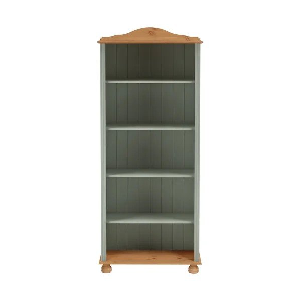 Zelená/v svetlo prírodnej farbe knižnica z borovicového dreva 77x181x31 cm Mette – Støraa
