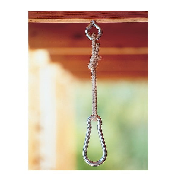 Karabínkový systém uchytenie hojdacieho kresla do trámu alebo stropu-image-1