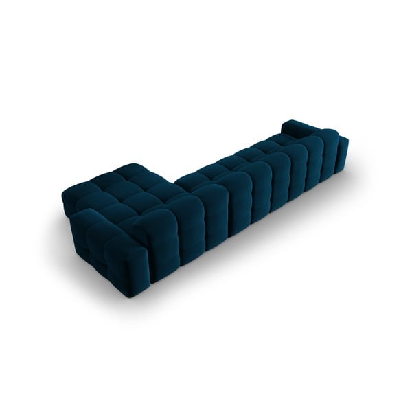 Tmavomodrá zamatová rohová pohovka (pravý roh) Kendal - Micadoni Home-image-4