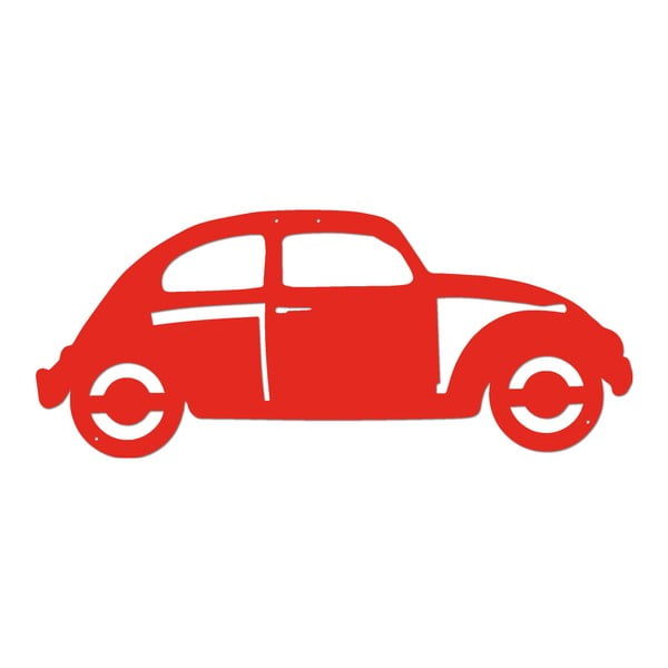 Červená kovová nástenná dekorácia Wall Decor Car