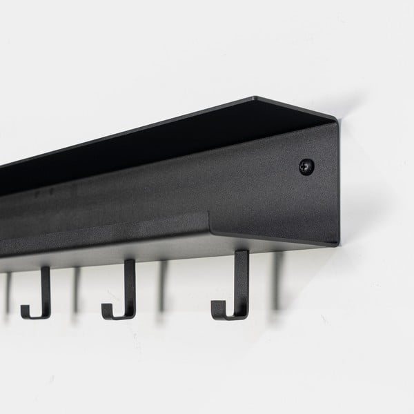 Čierny kovový nástenný vešiak s poličkou 50 cm Easy – Spinder Design-image-4