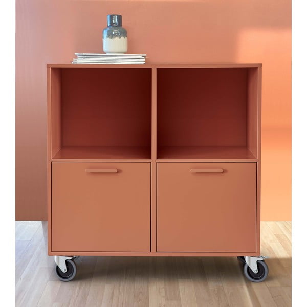 Tehlovočervená pojazdná komoda Keep by Hammel-image-1