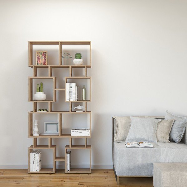 Hnedá knižnica Isle, výška 166 cm-image-1