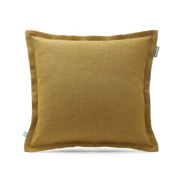 Horčicovožltá obliečka na vankúš Mumla Tweed, 45 × 45 cm
