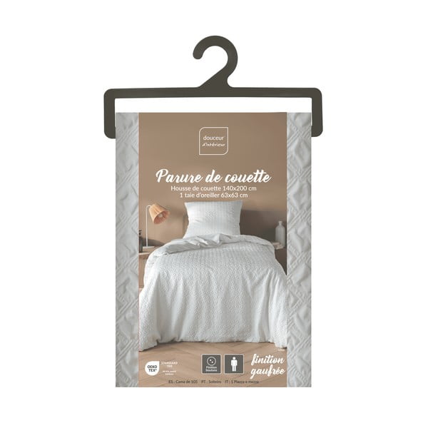 Biele obliečky na jednolôžko z mikrovlákna 140x200 cm Litea – douceur d'intérieur-image-4