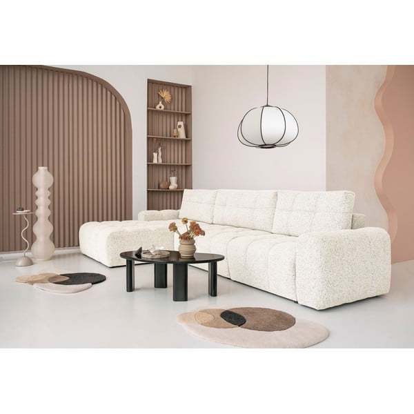 Krémová rozkladacia modulárna rohová pohovka s úložným priestorom (ľavý roh) Lulu – Miuform-image-1