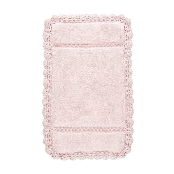 Ružová bavlnená kúpeľňová predložka Marc, 60 × 90 cm