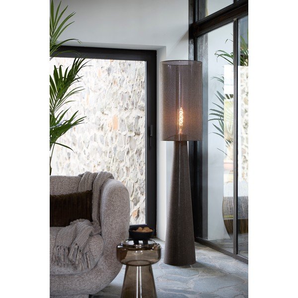 Hnedá stojacia lampa s textilným tienidlom (výška  180 cm) Micky – Light & Living-image-1