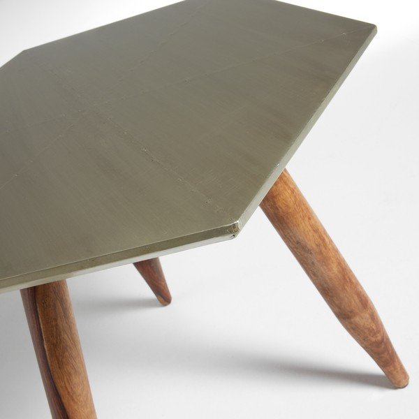 Odkladací stolík s doskou vo farbe striebra La Forma Bima-image-1