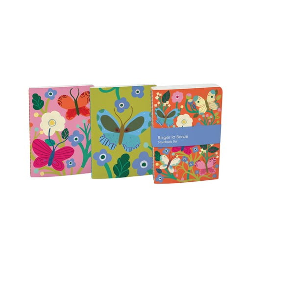 Zápisníky 64 str. formát A6 3 ks Butterfly Garden – Roger la Borde-image-1
