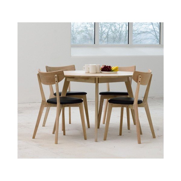 Jedálenský stôl z bieleného dubového dreva Folke Yumi, ∅ 115 cm-image-2