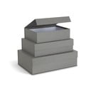 Sivé kartónové úložné boxy v súprave 3 ks s vekom 42,5x29,5x13 cm Kian Paper Laminate – Bigso